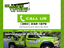 Tablet Screenshot of blainetowing.com